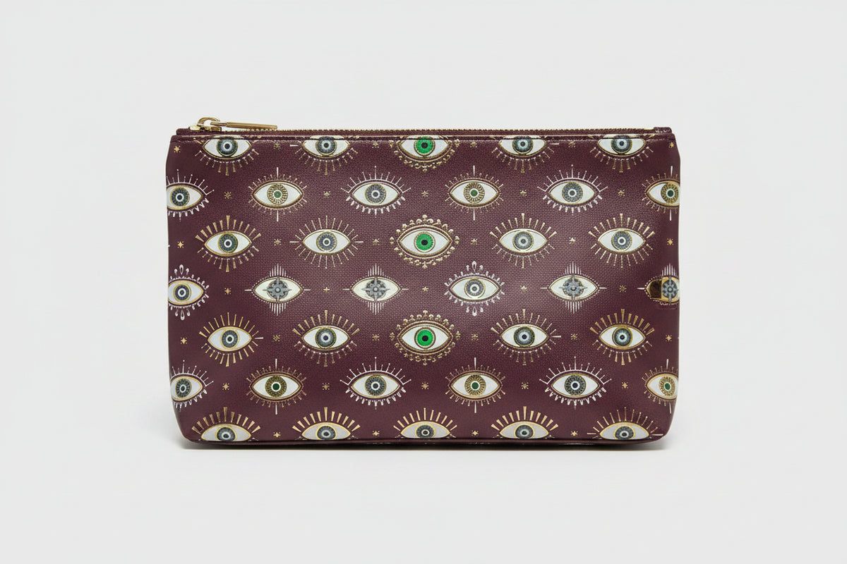 Cosmetic Burgundy with Eye print