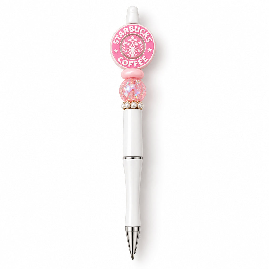 Beadable Pen Pink with White (2)